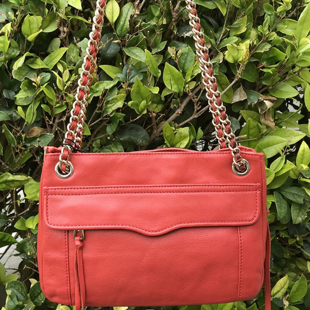 REBECCA MINKOFF Swing Leather Chain-Link Shoulder Bag